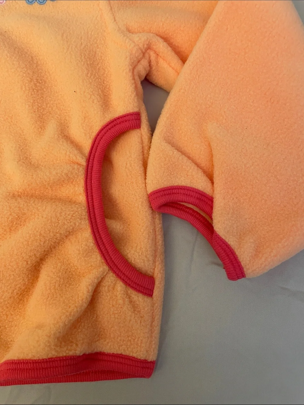 NWT Gymboree Peach soft Fleece Hoodie Jacket Floral Patch sz 4 plus bonus gift